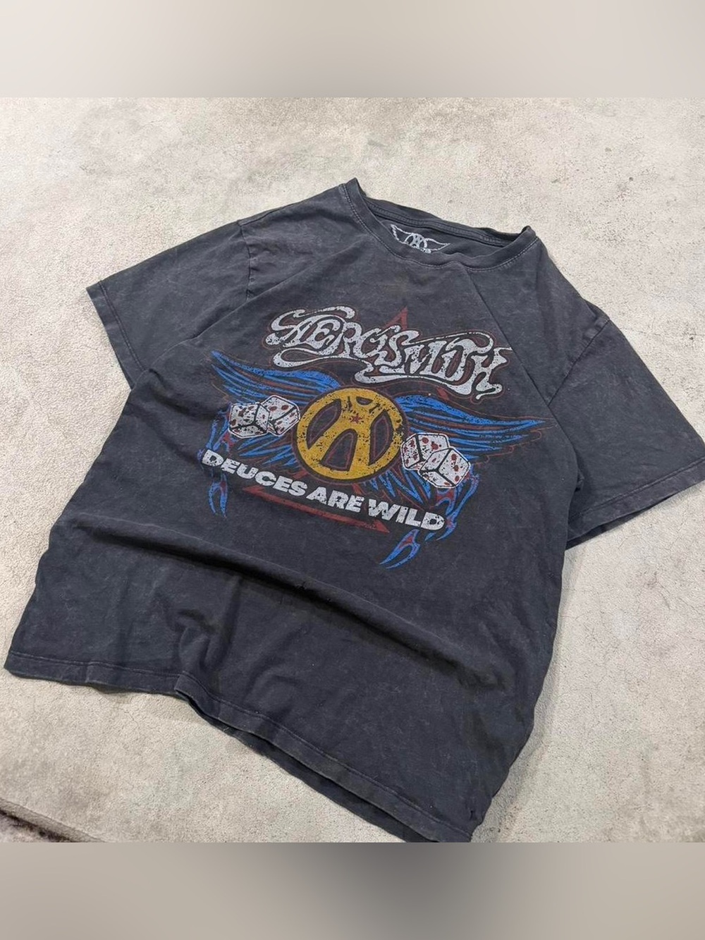 Aerosmith 'Deuces Are Wild' Short Sleeve Graphic Tee - Black